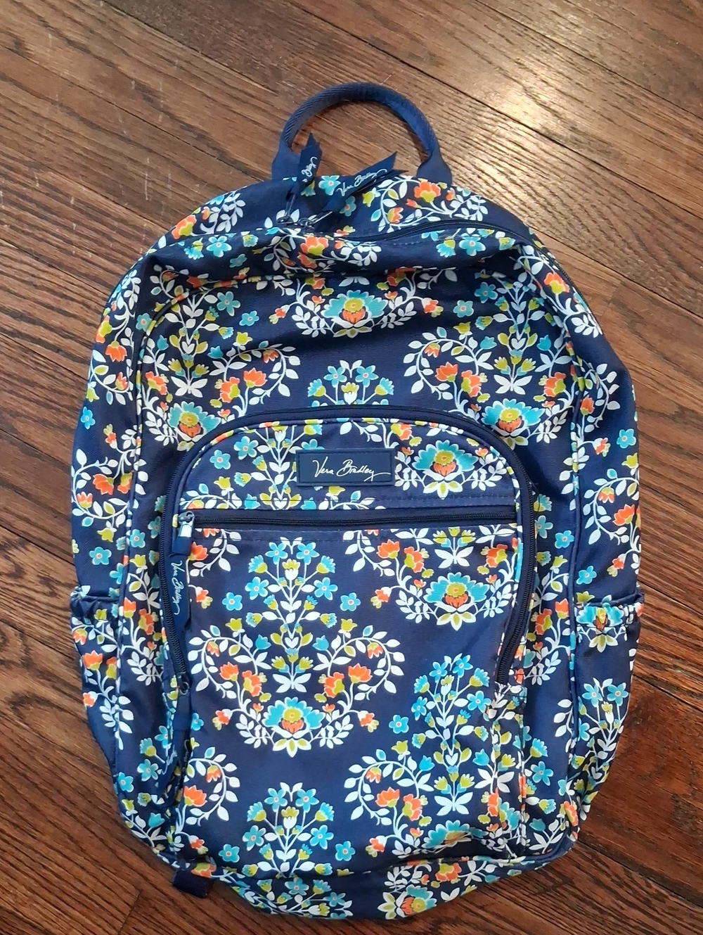 Vera Bradley Chandelier Floral Canvas Backpack Navy Blue Spring 2016